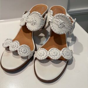 Jack Rogers White Leather Sandals